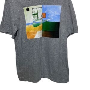 Nike Men's 4 Pic 1 Word Print Gray Short Sleeve Casual T-Shirt Size M